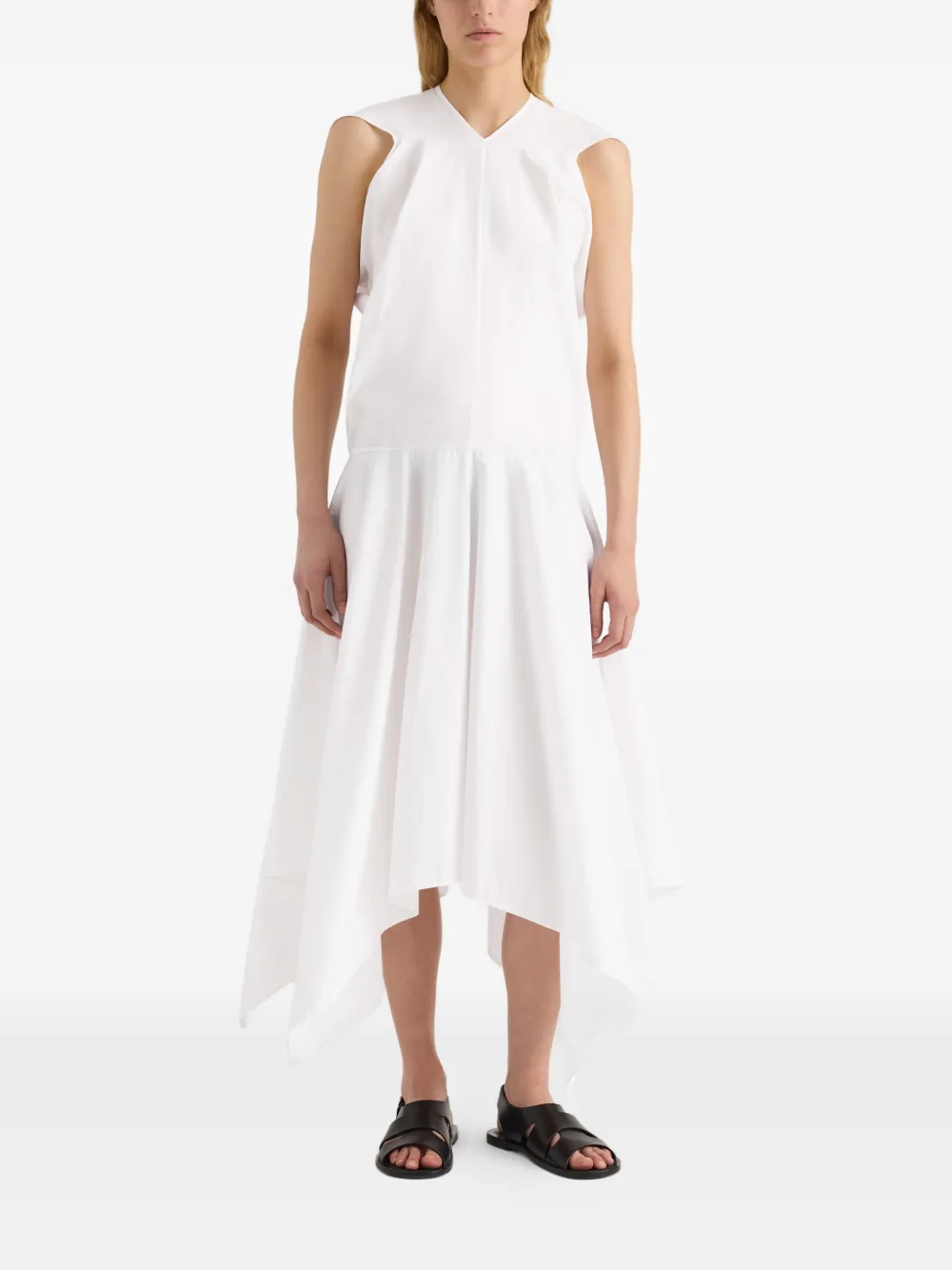 Proenza Schouler Sybella midi-jurk met zakdoek afwerking Wit