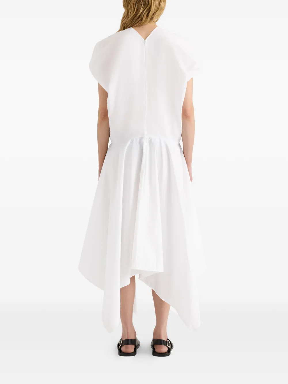 Proenza Schouler Sybella midi-jurk met zakdoek afwerking Wit