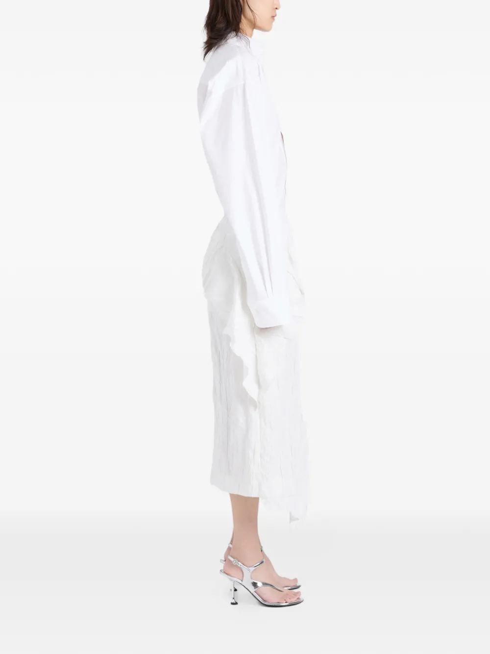 Proenza Schouler Hansly midi-rok met ruches Wit