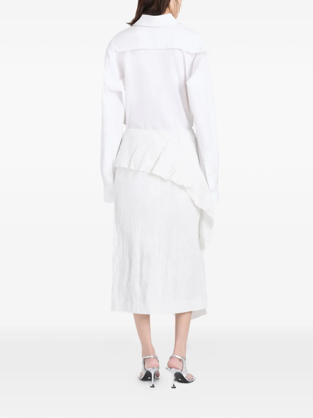 Proenza Schouler Hansly midi-rok met ruches Wit
