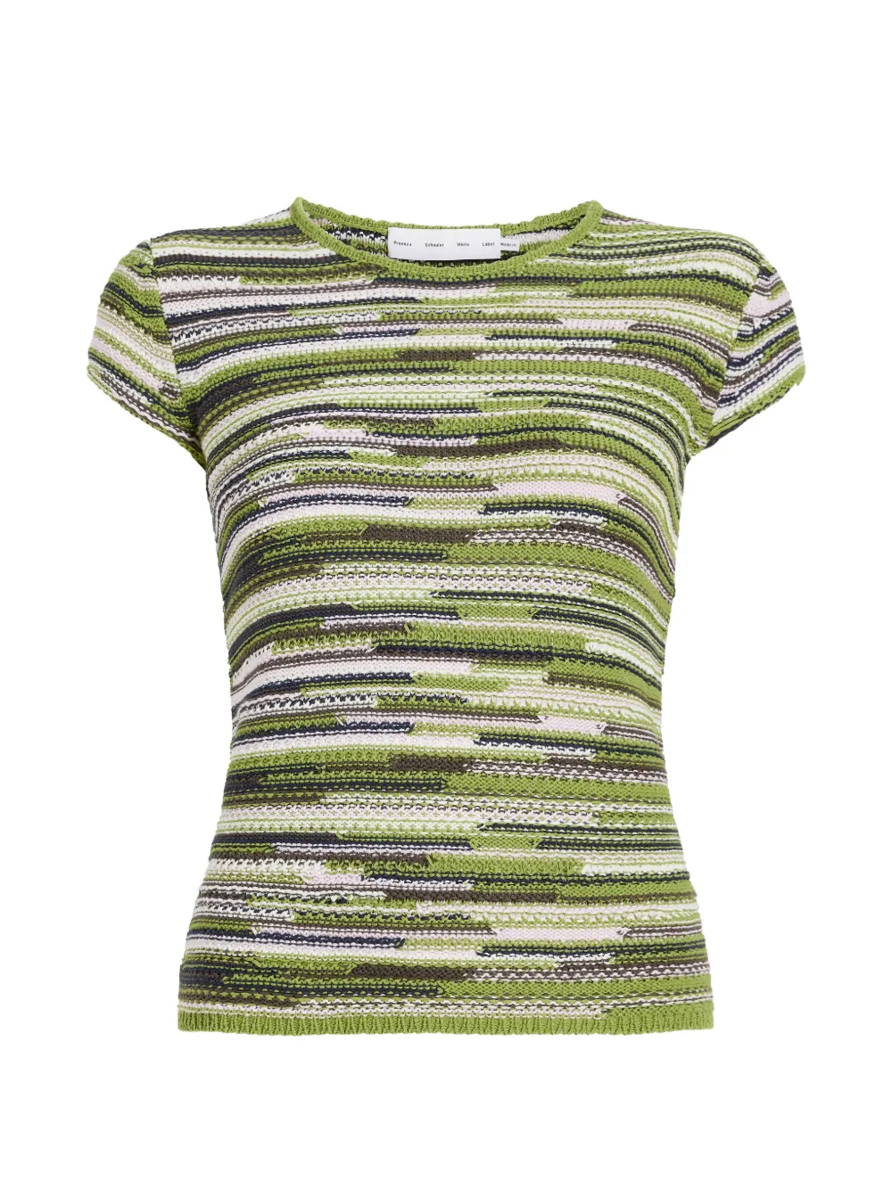 Proenza Schouler White Label Veya ribgebreid T-shirt Groen