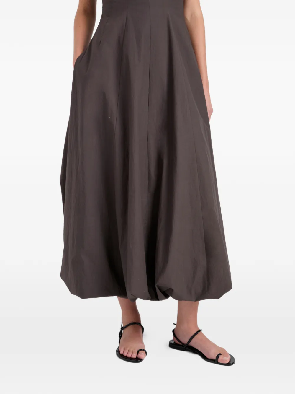 Proenza Schouler White Label Ella jurk met vierkante hals Bruin