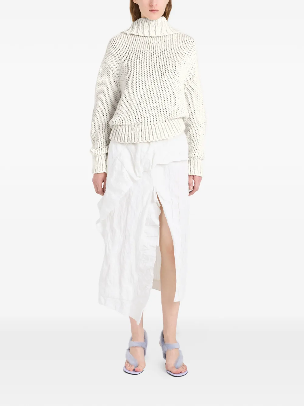  Proenza Schouler Alexandra Draped Sweater - Neutrals 