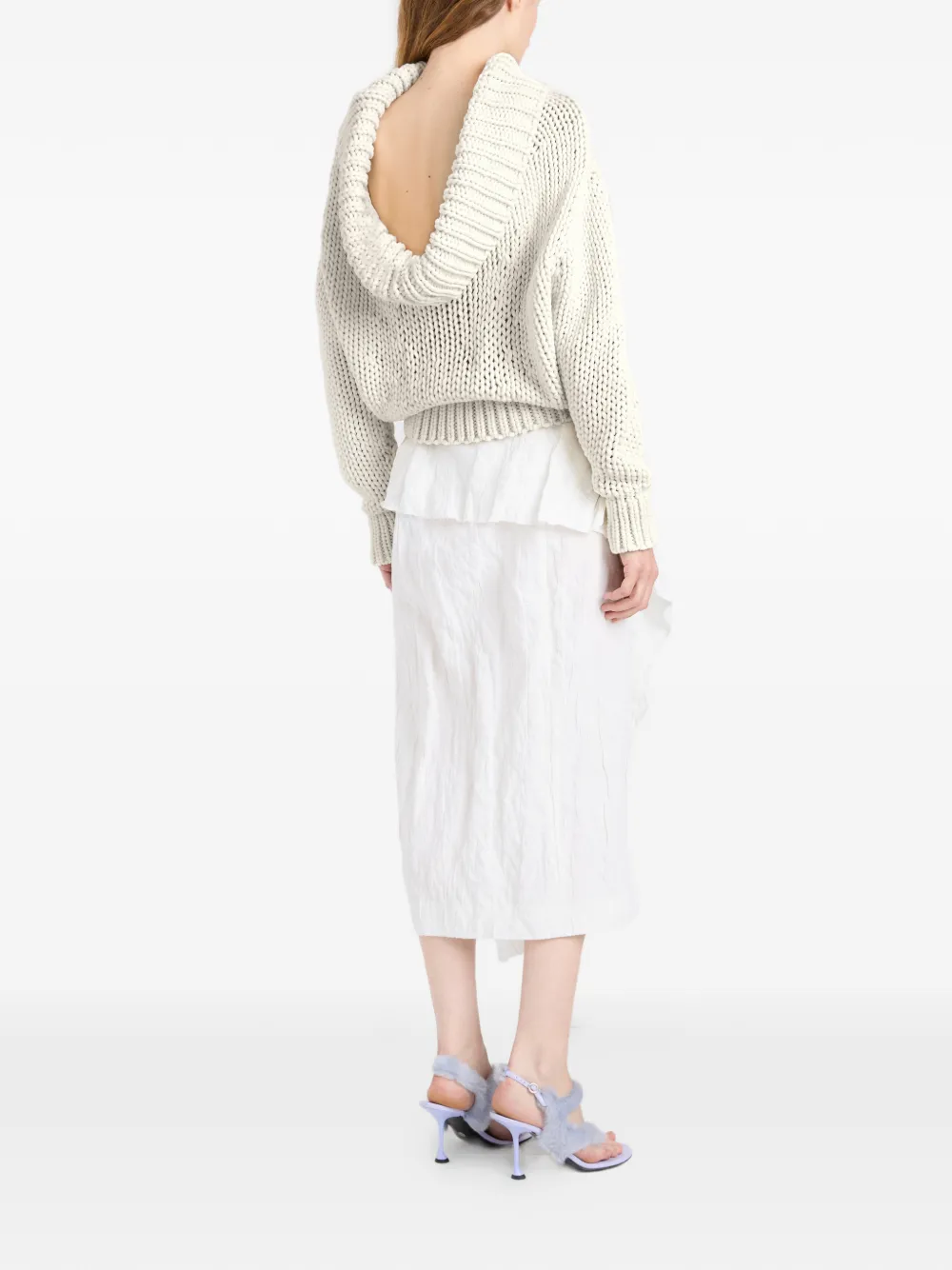 Proenza Schouler Alexandra gedrapeerde trui Beige