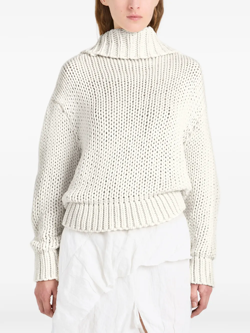 Proenza Schouler Alexandra gedrapeerde trui Beige