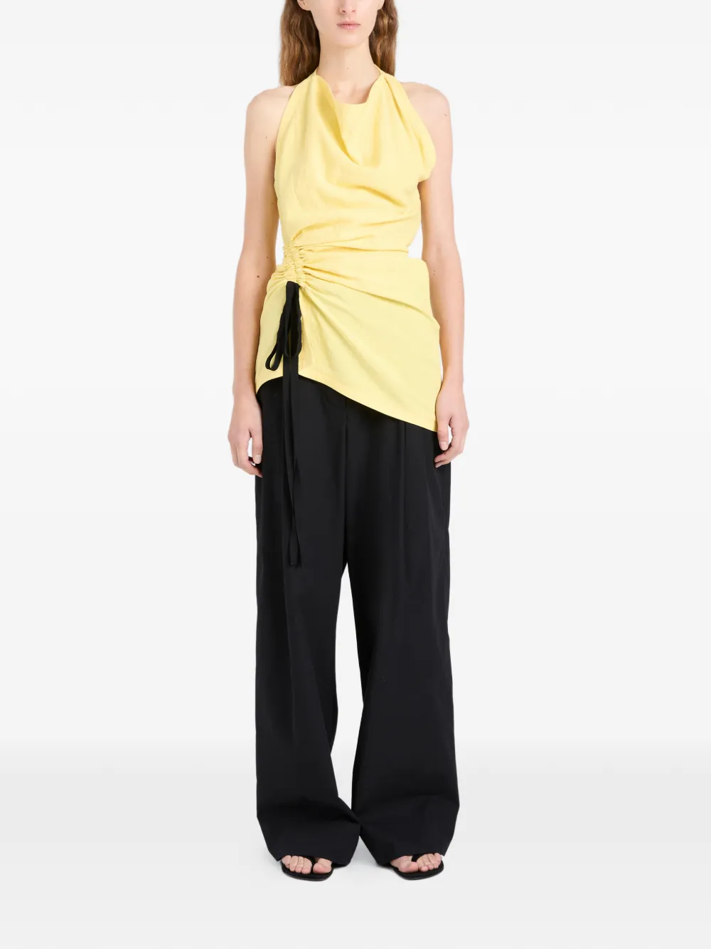 Proenza Schouler Melia haltertop met ruches - Geel