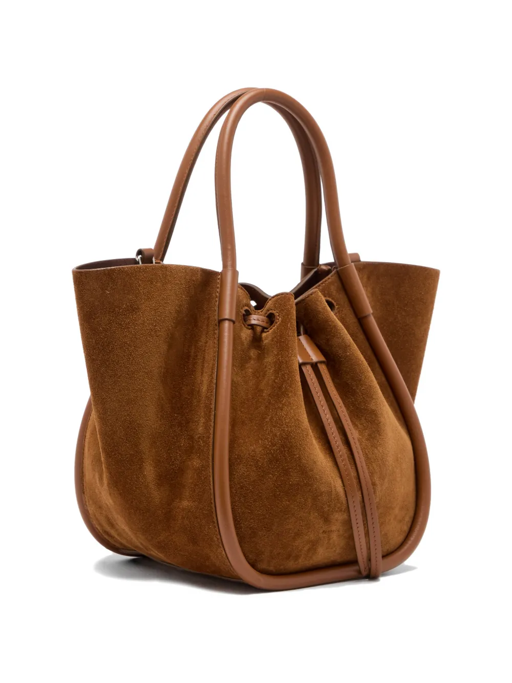 small ruched tote bag
