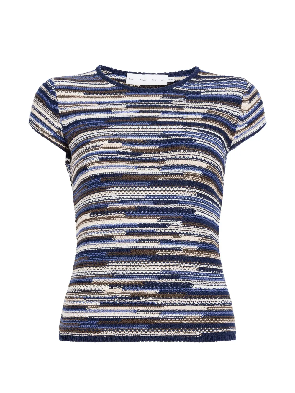 Proenza Schouler White Label Veya geribbeld gestreept T-shirt Blauw