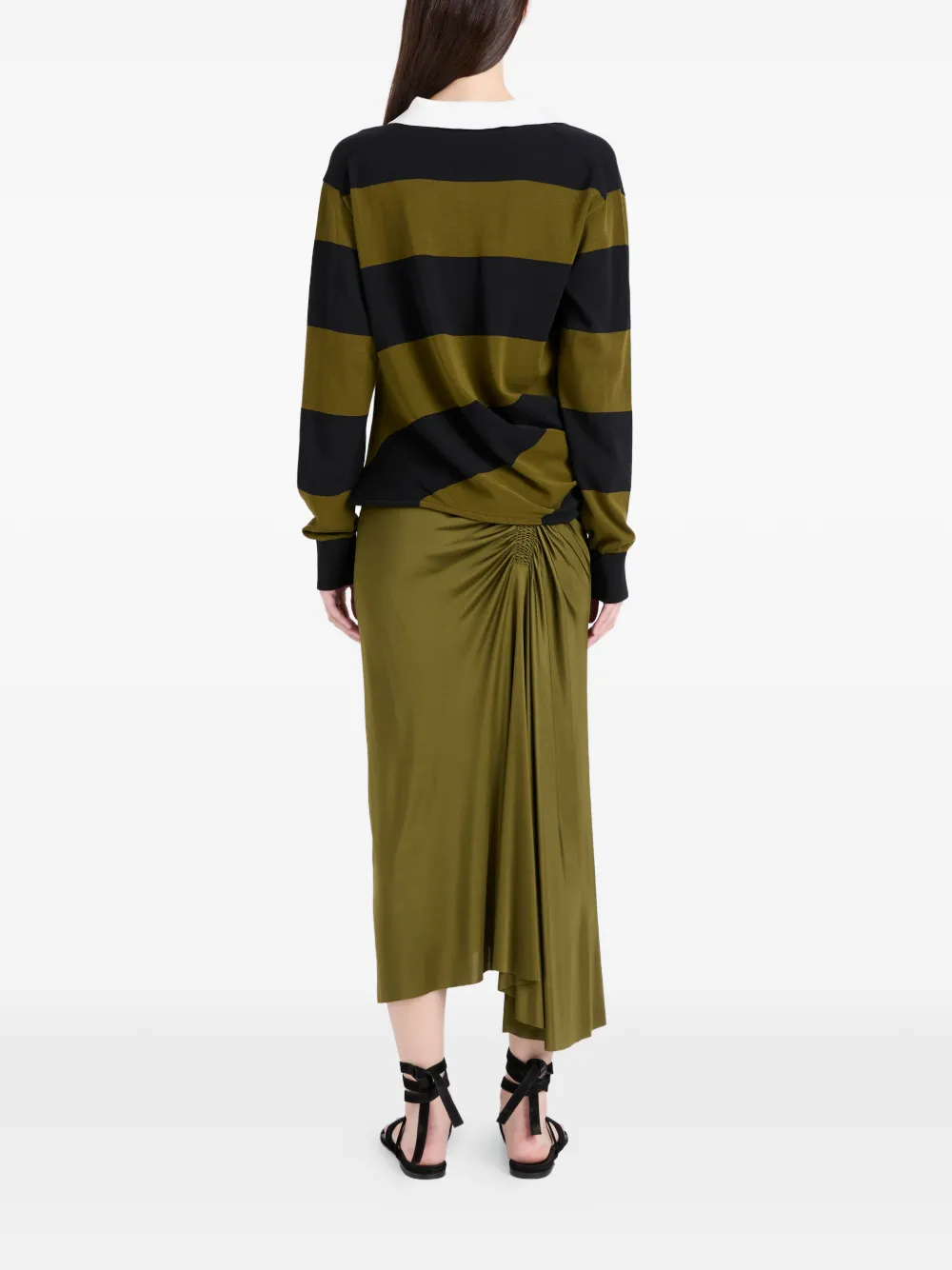 Proenza Schouler Naia midi-rok met ruches Groen
