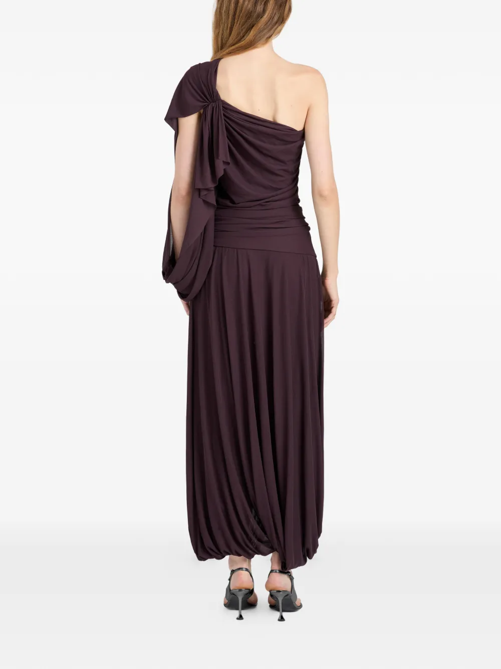 Proenza Schouler Gabri geplooide asymmetrische midi-jurk Paars