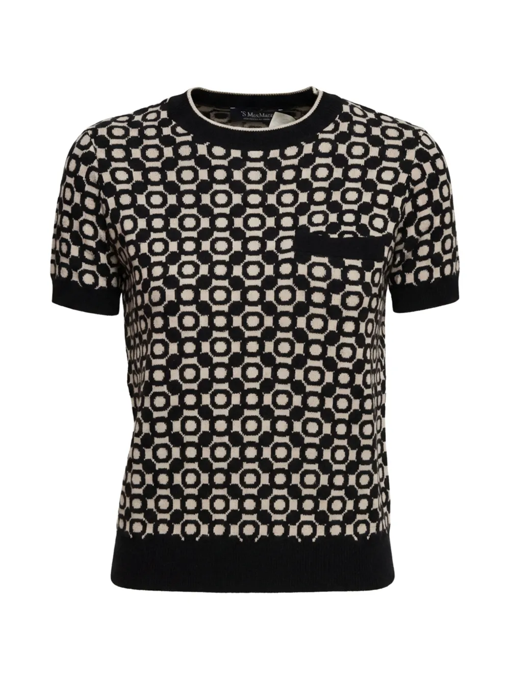 'S Max Mara geometric print pocket T-shirt - Nero