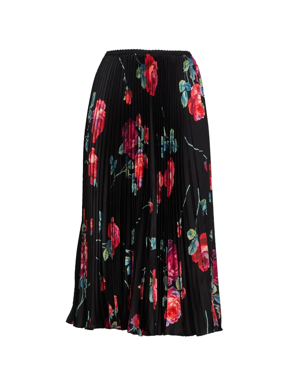Nº21 pleated floral print skirt - Nero
