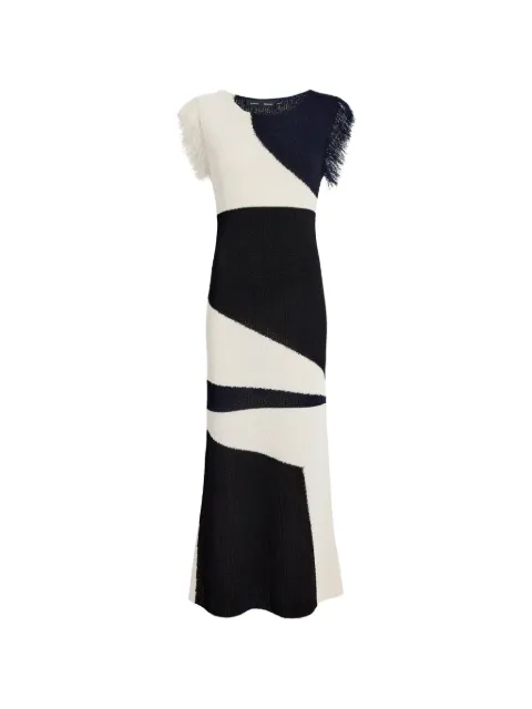 Proenza Schouler Saskia fringe-trimmed intarsia midi dress
