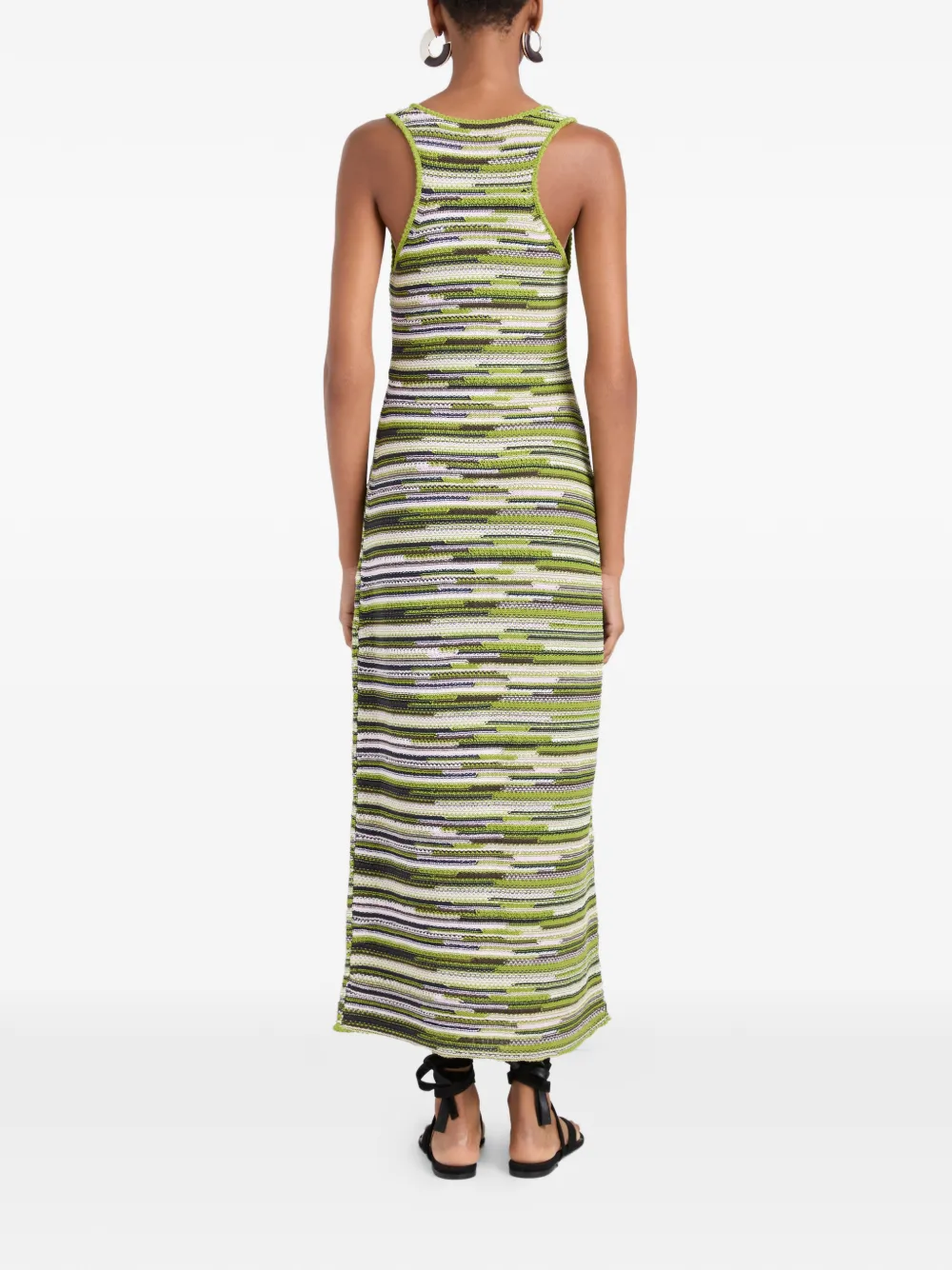 Proenza Schouler White Label Zinah gestreepte gebreide jurk Groen