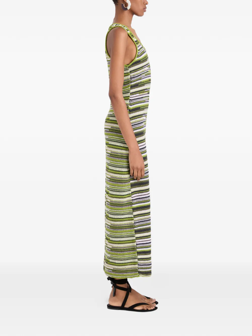 Proenza Schouler White Label Zinah gestreepte gebreide jurk Groen