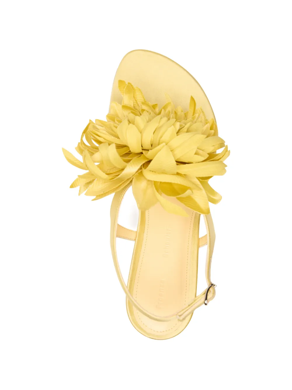 Proenza Schouler Tee sandalen met bloemenapplicatie Geel