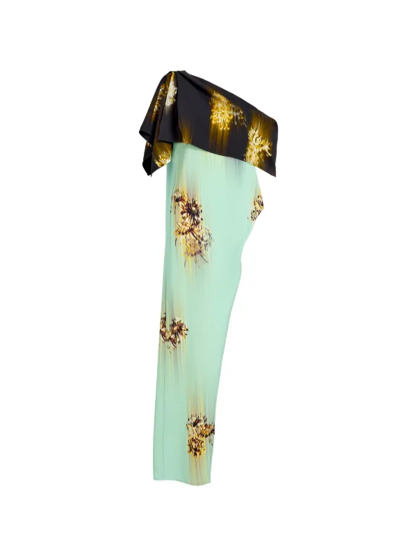 Proenza Schouler Haya One-shoulder Printed Top in Green