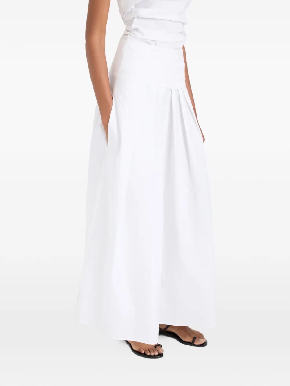 Proenza Schouler White Label Nessa pleated poplin maxi skirt - Bianco