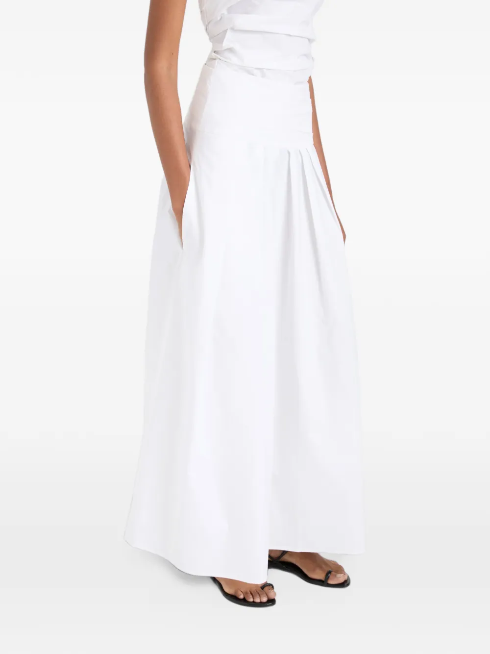 Proenza Schouler White Label Nessa popeline geplooide maxi-rok Wit