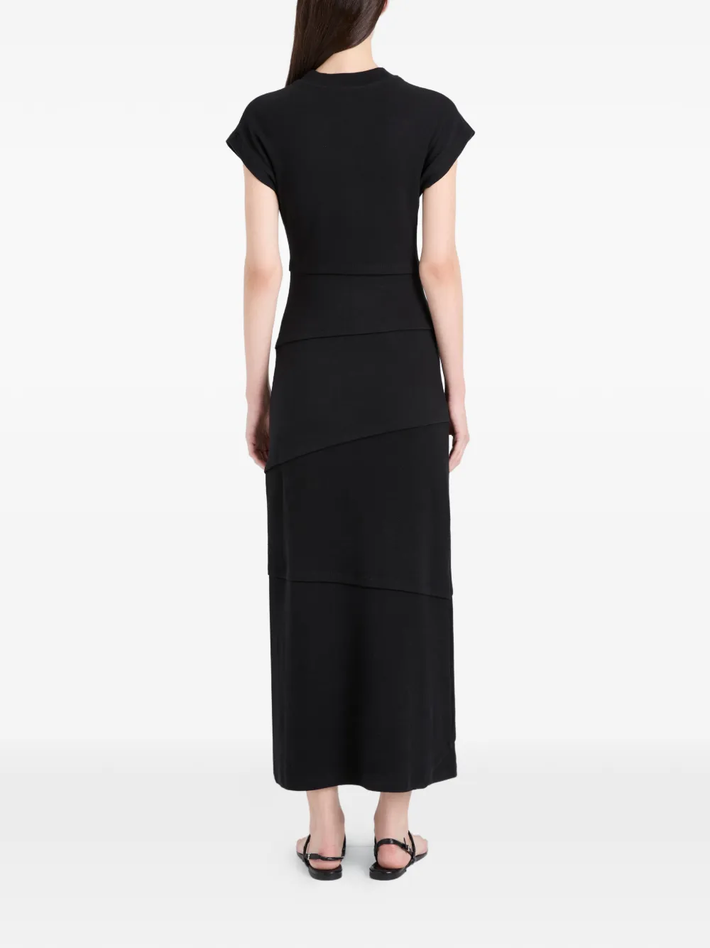 Proenza Schouler Hilma gelaagde jersey midi-jurk Zwart