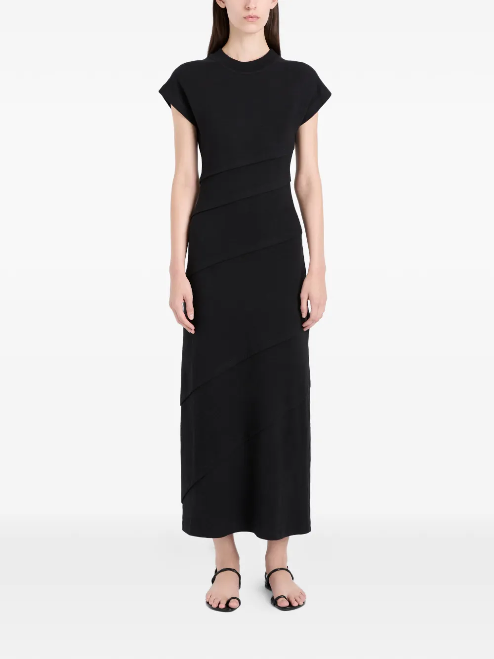 Proenza Schouler Hilma gelaagde jersey midi-jurk Zwart