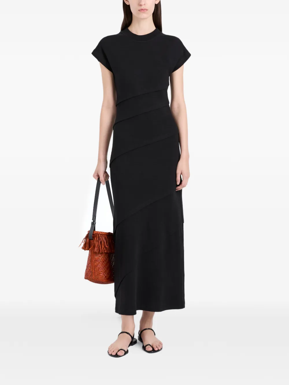 Proenza Schouler Hilma gelaagde jersey midi-jurk Zwart