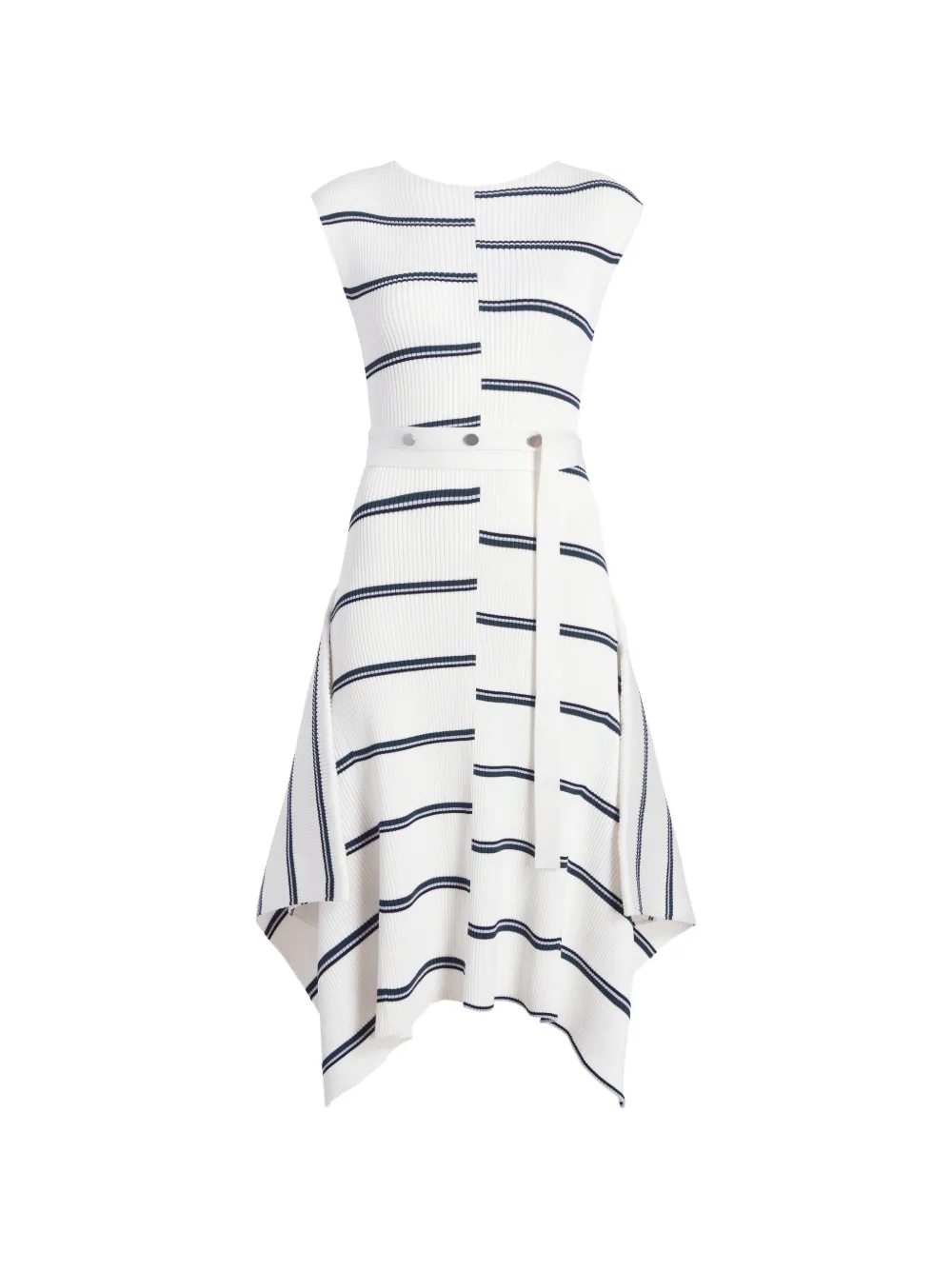 Proenza Schouler Artemis ribbed striped midi dress - Bianco