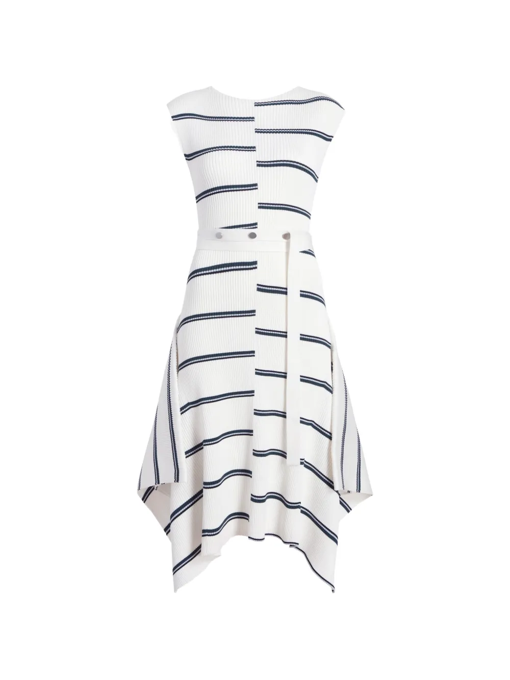Proenza Schouler Artemis geribbelde gestreepte midi-jurk Wit