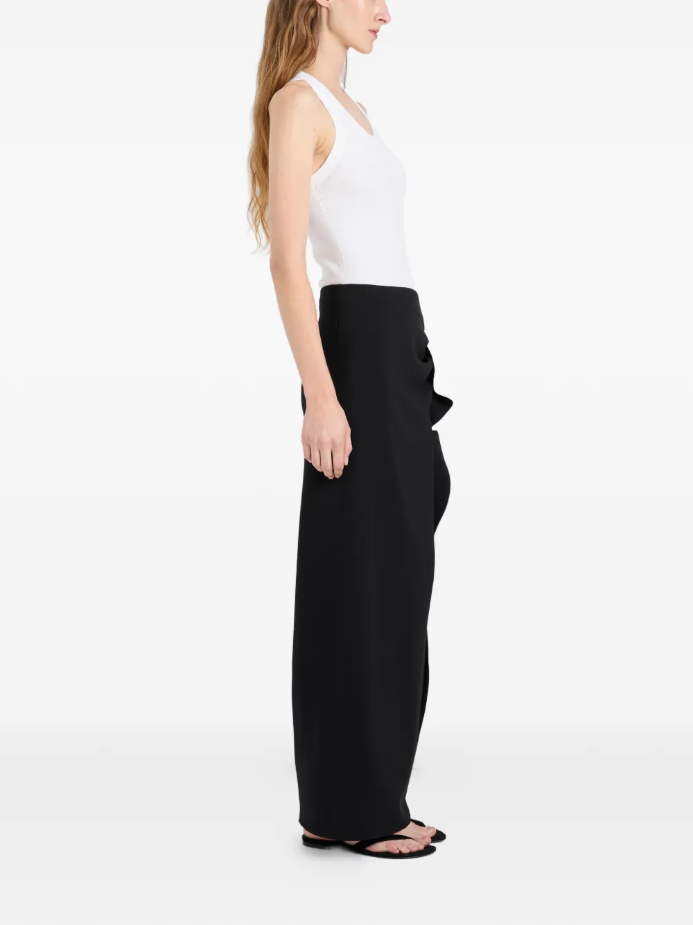 Proenza Schouler Cella maxi-rok met ruches Zwart