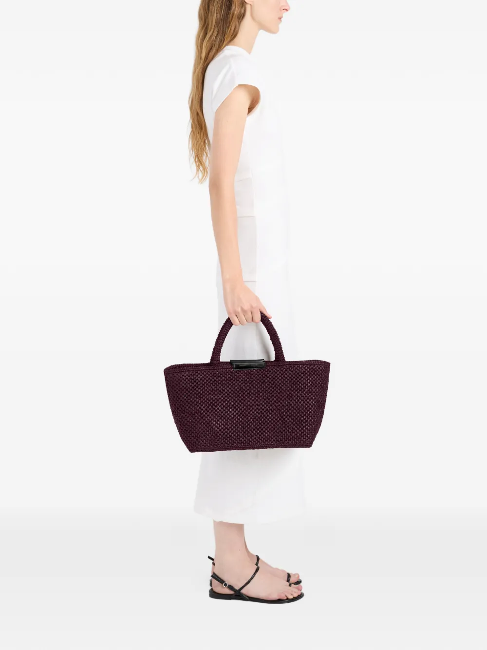 Proenza Schouler Chelsea raffia shopper Paars