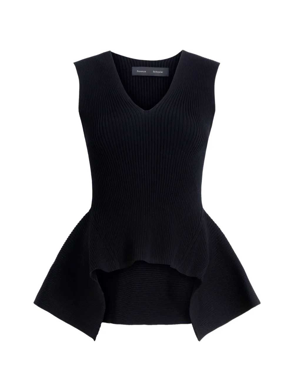 Proenza Schouler Eugenie ribbed V-neck top - Nero