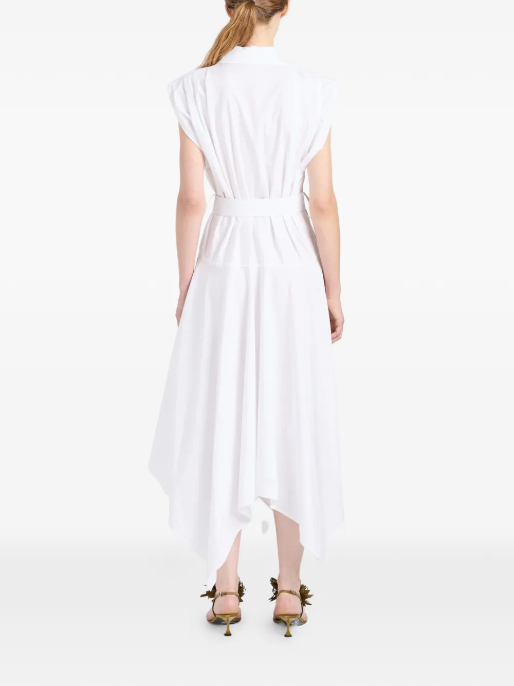 Proenza Schouler Adina midi-blousejurk met ceintuur Wit