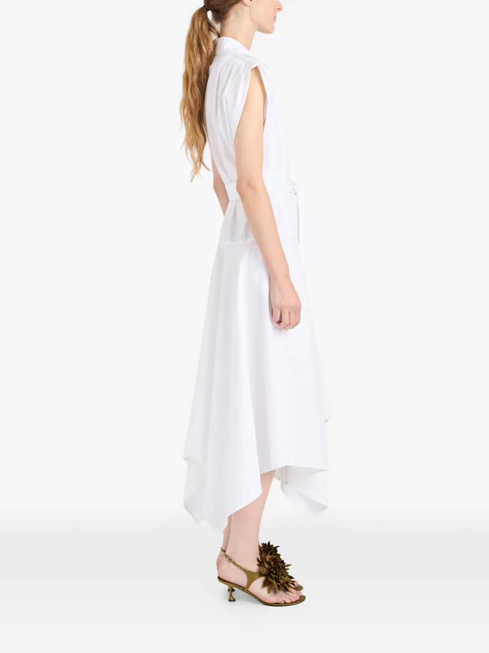 Proenza Schouler Adina midi-blousejurk met ceintuur Wit