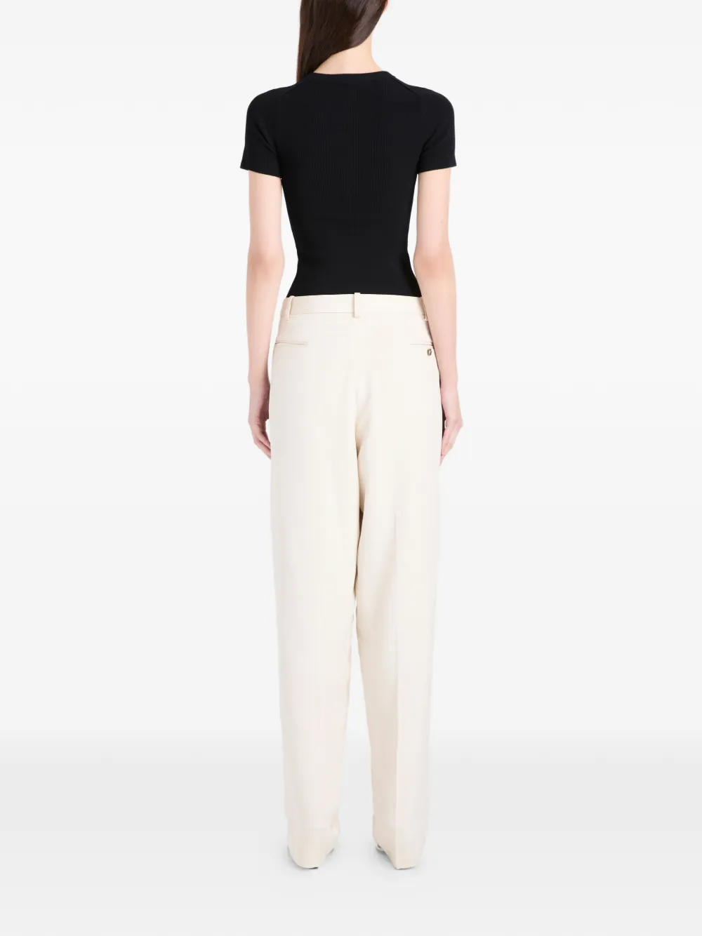Proenza Schouler Sky geribbeld T-shirt Zwart