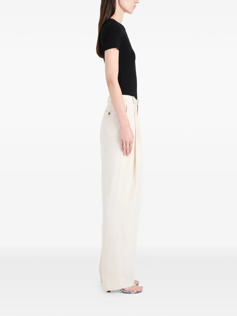 Proenza Schouler Sky geribbeld T-shirt Zwart