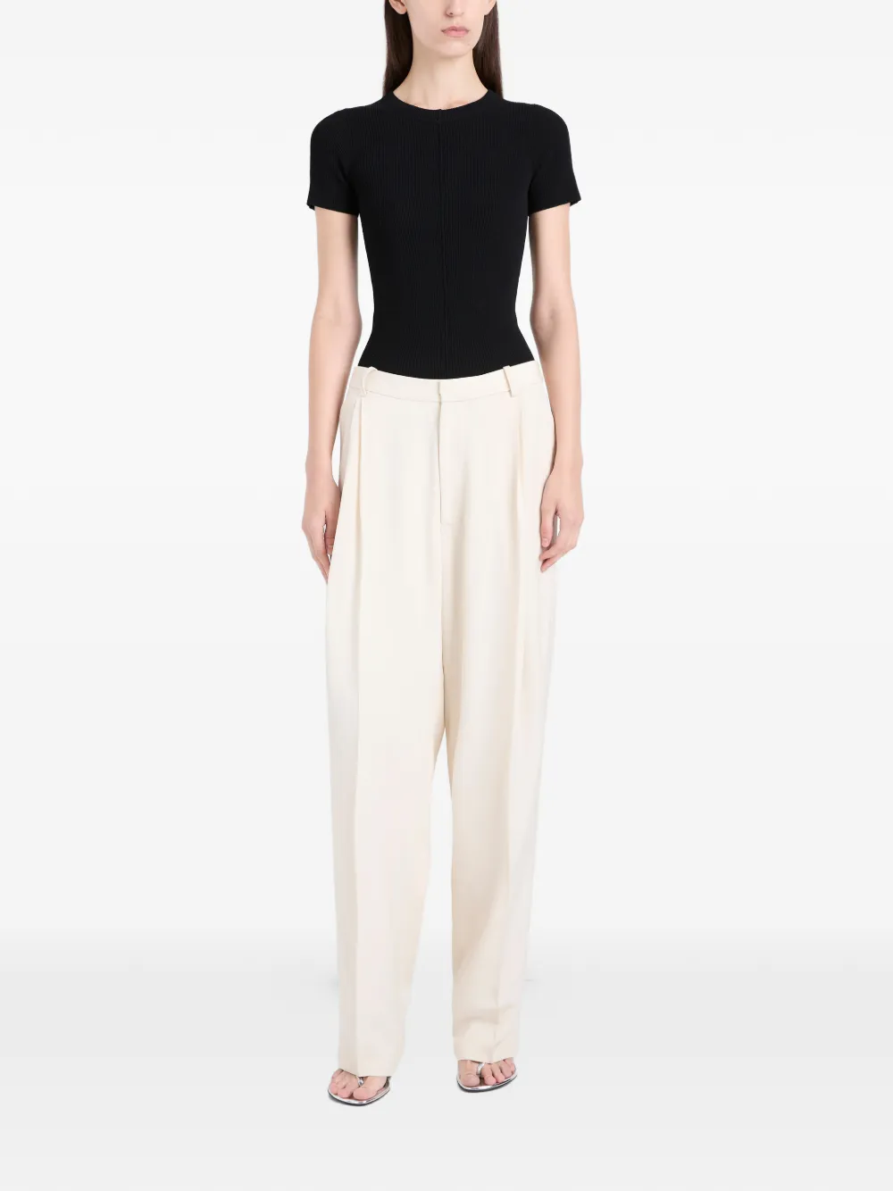 Proenza Schouler Sky geribbeld T-shirt Zwart