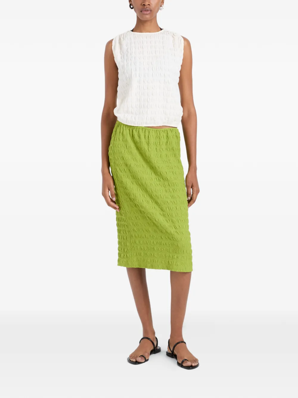 Proenza Schouler White Label Bradley top met ronde hals en textuur Beige