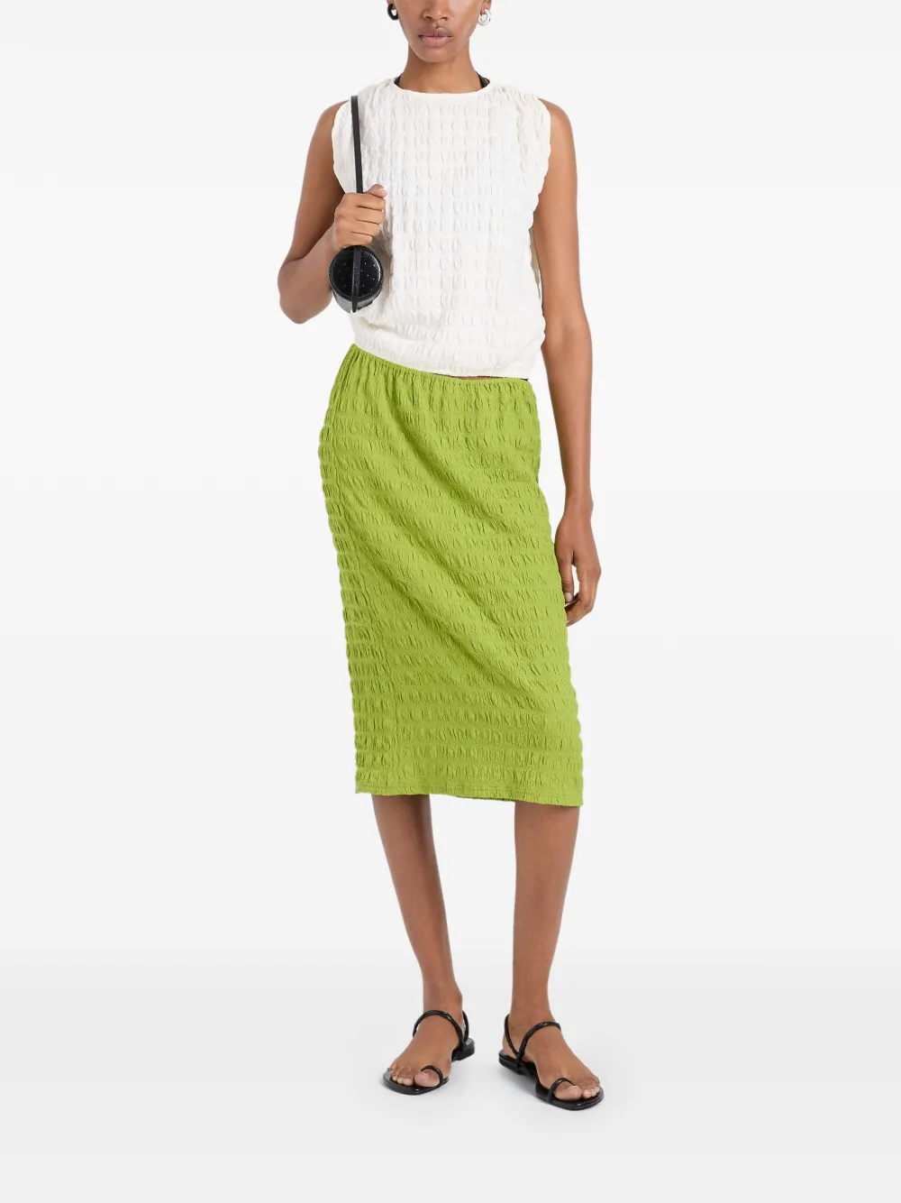 Proenza Schouler White Label Bradley top met ronde hals en textuur Beige