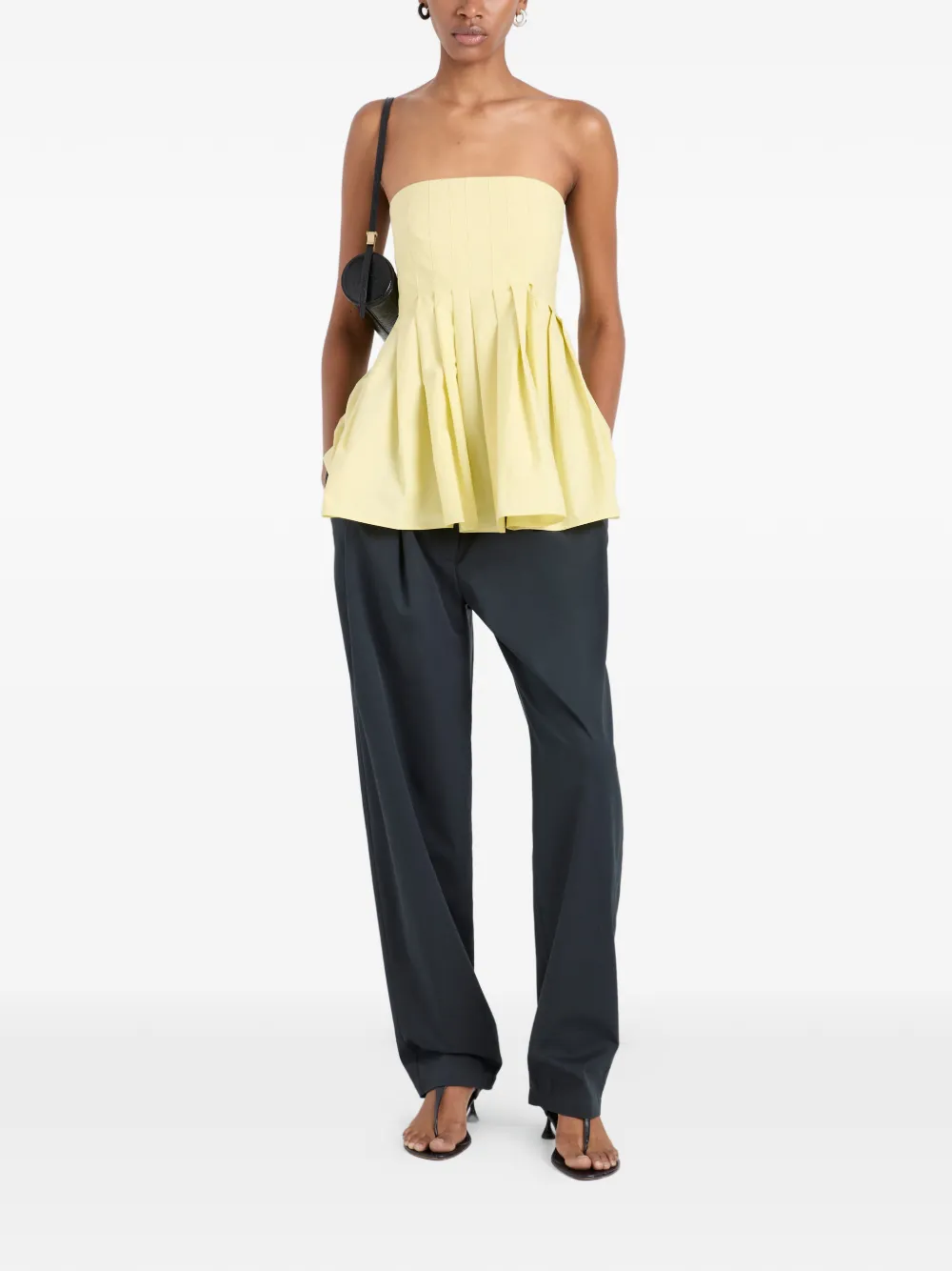 Proenza Schouler White Label Avine geplooide strapless top Geel