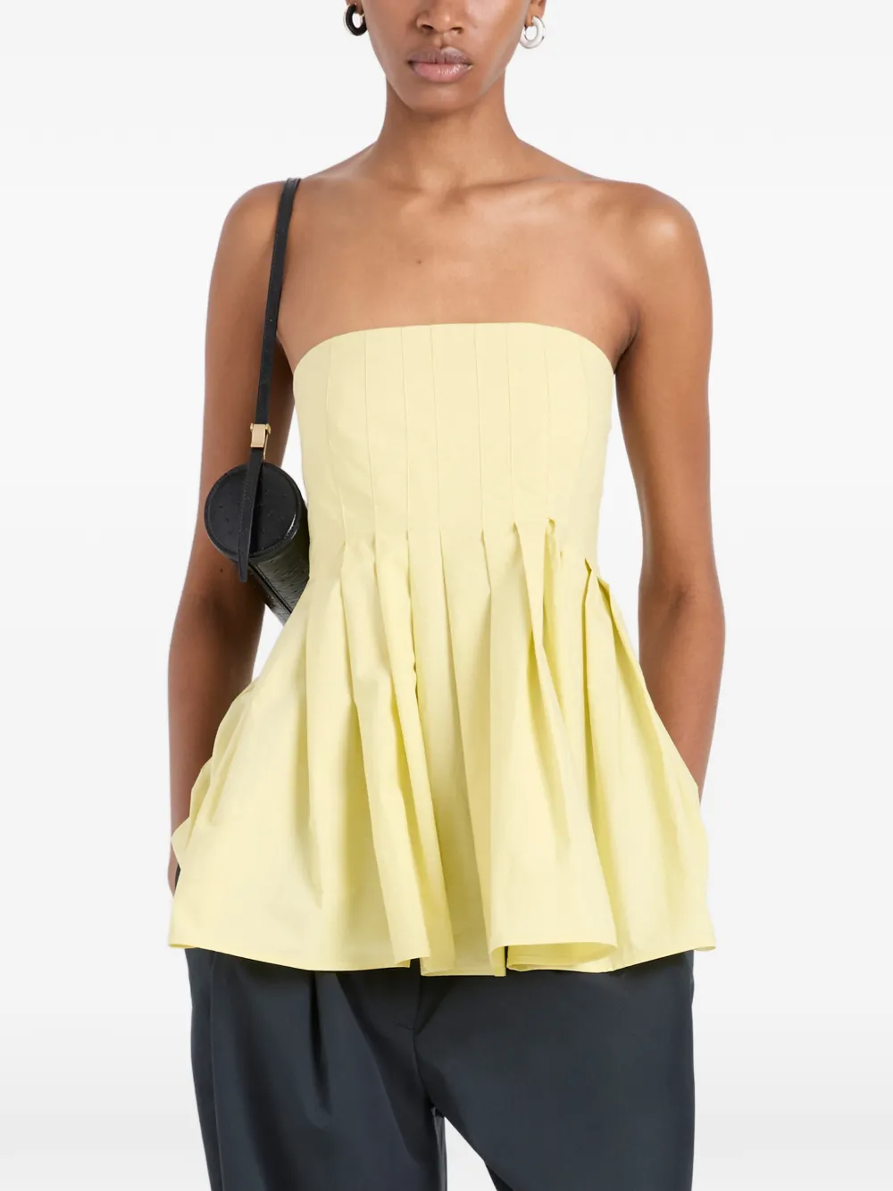 Proenza Schouler White Label Avine geplooide strapless top Geel