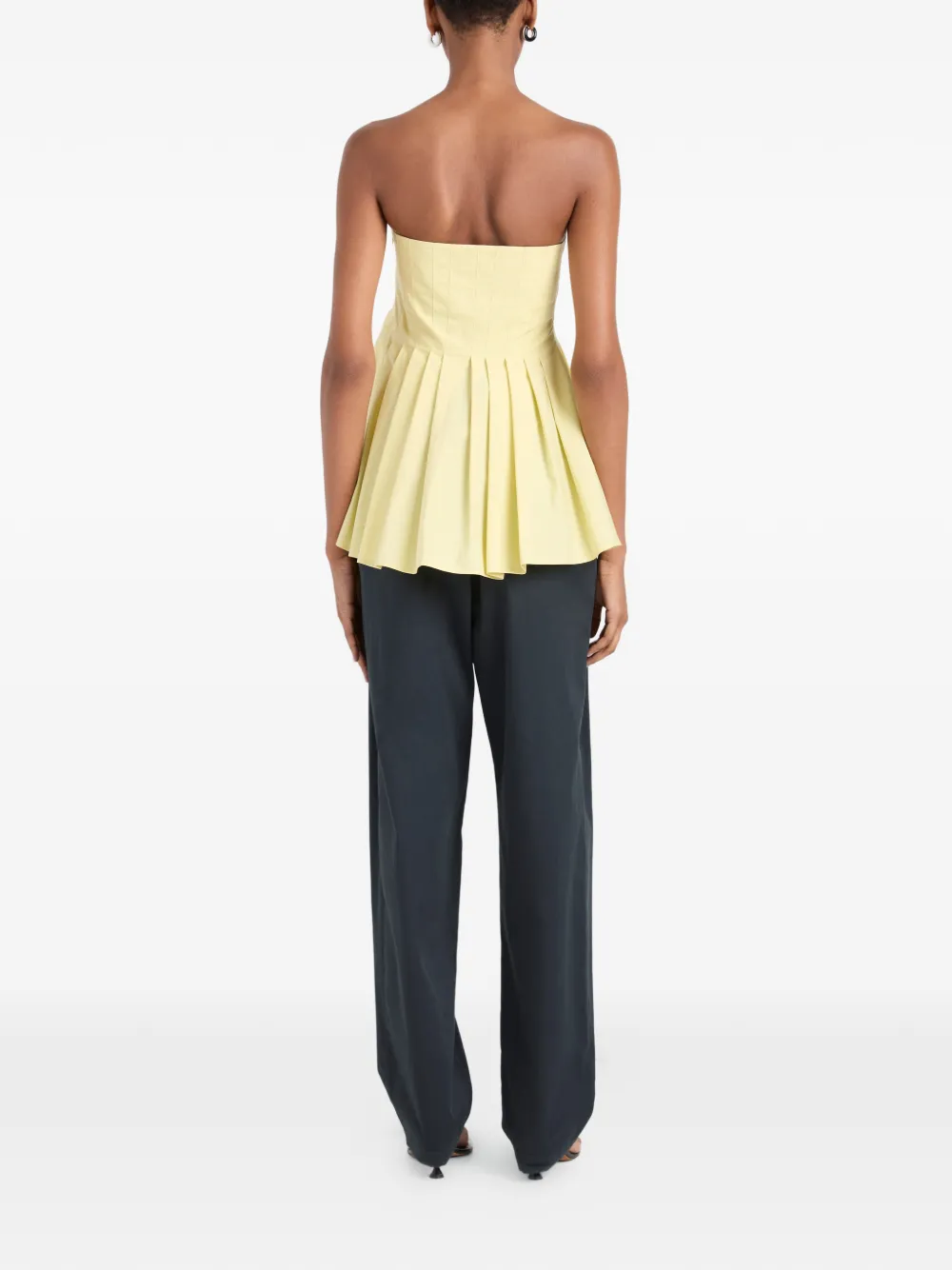 Proenza Schouler White Label Avine geplooide strapless top Geel