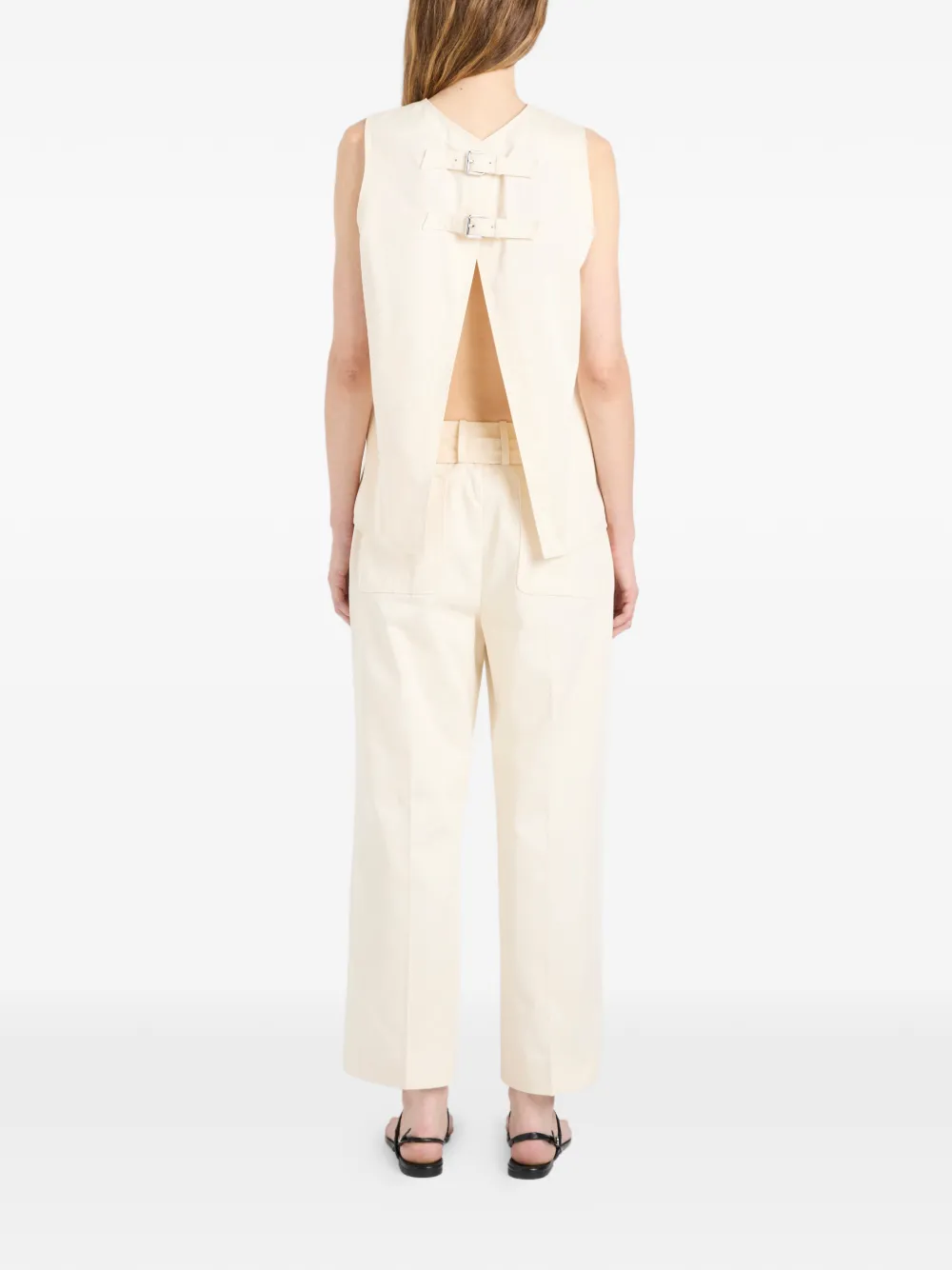 Proenza Schouler Nila broek met ceintuur Wit