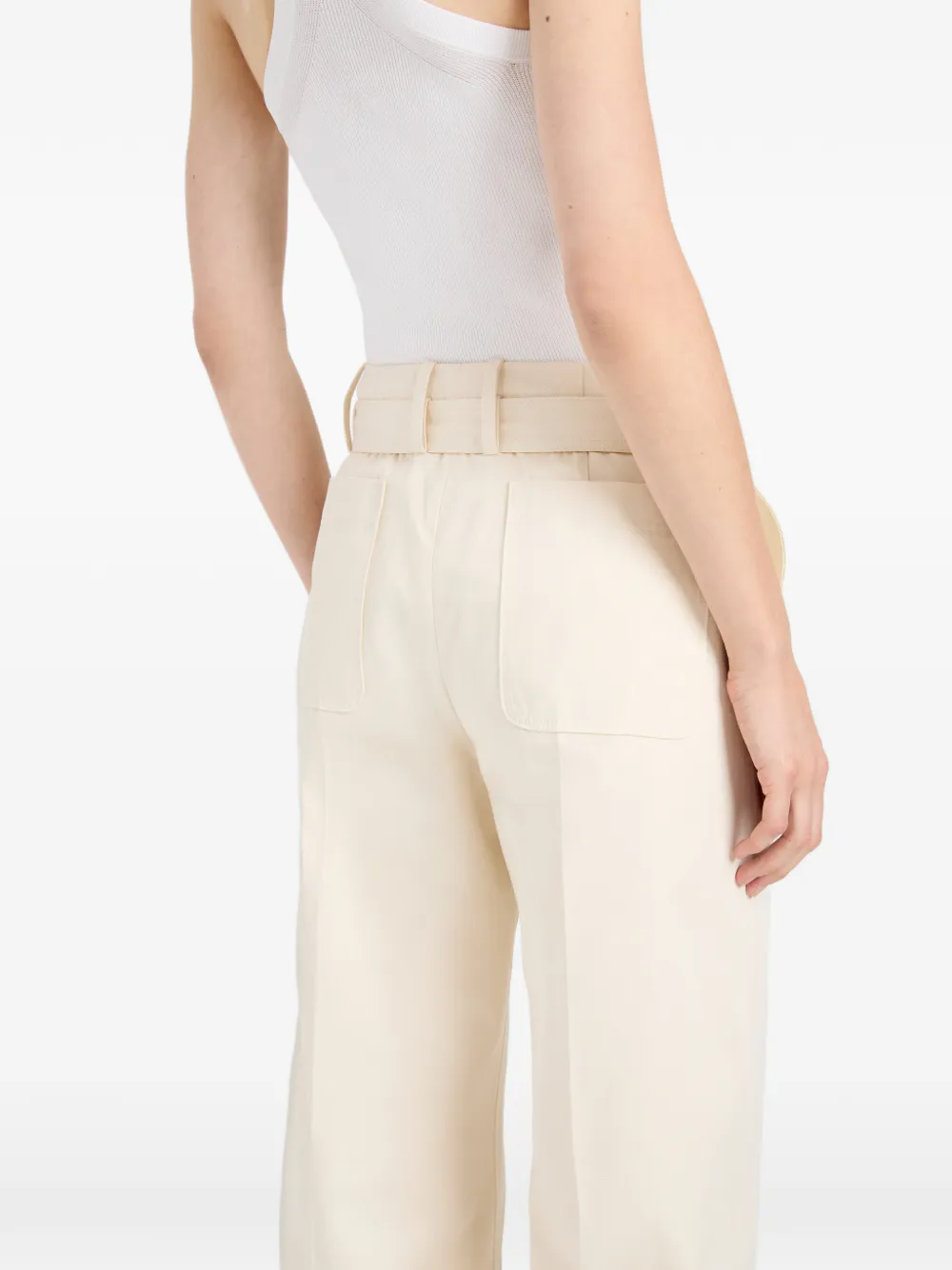 Proenza Schouler Nila broek met ceintuur Wit