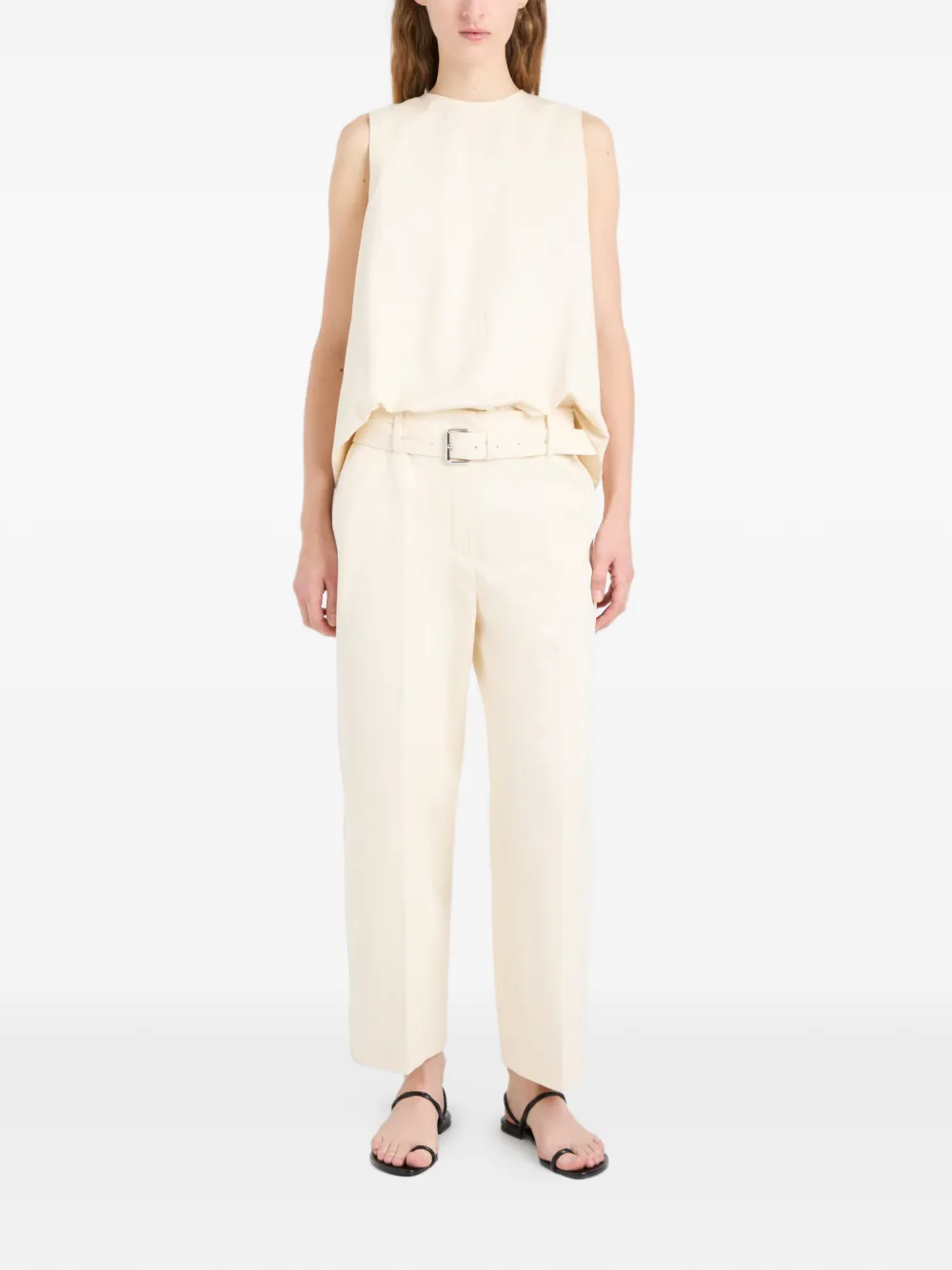 Proenza Schouler Nila broek met ceintuur Wit