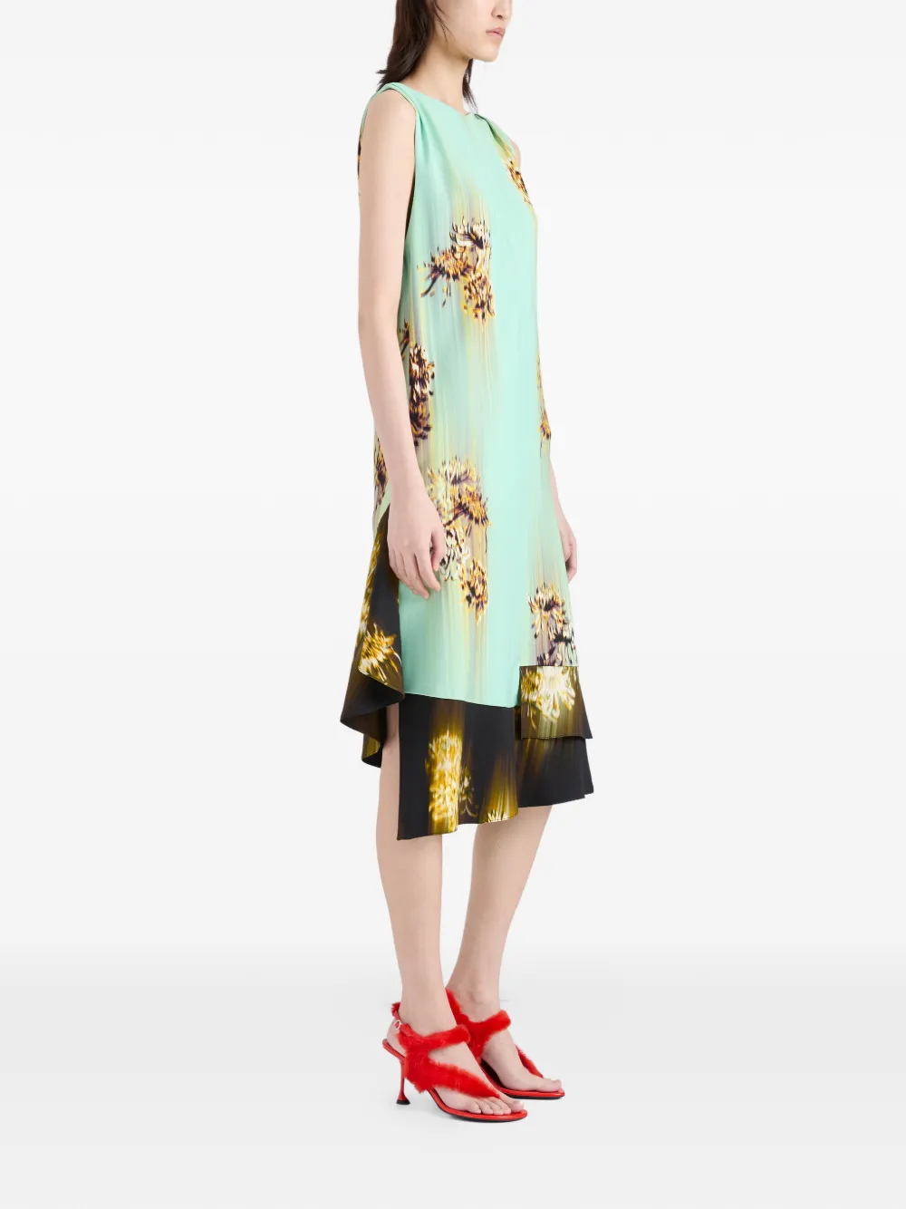 Proenza Schouler Midi-jurk met print Groen