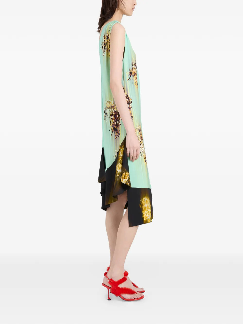 Proenza Schouler Midi-jurk met print Groen