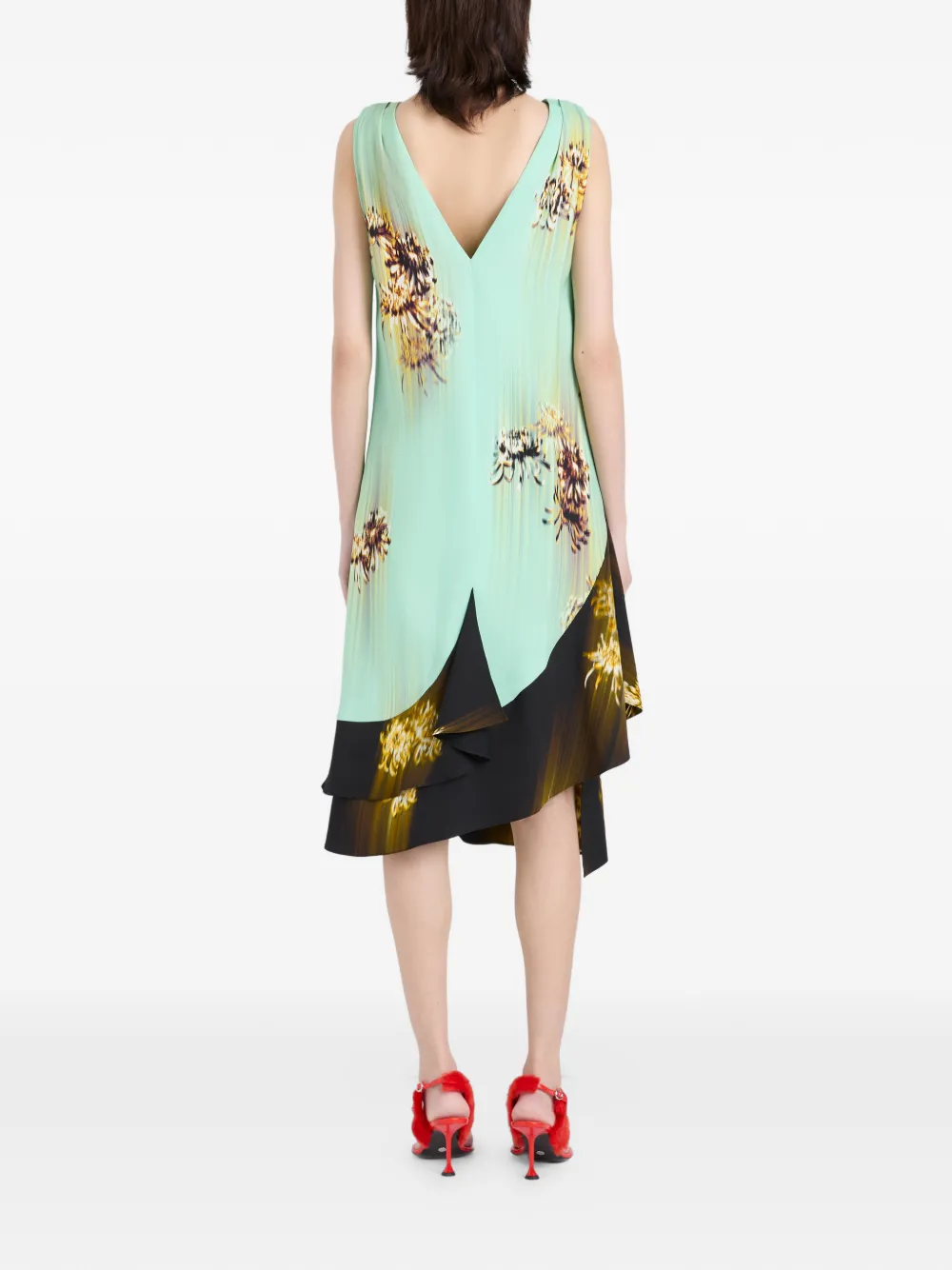 Proenza Schouler Midi-jurk met print Groen