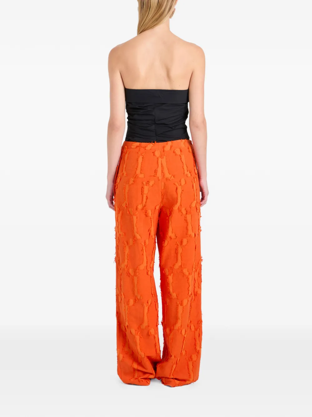 Proenza Schouler White Label Shilo broek met jacquard Oranje