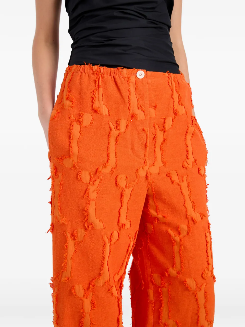 Proenza Schouler White Label Shilo broek met jacquard Oranje