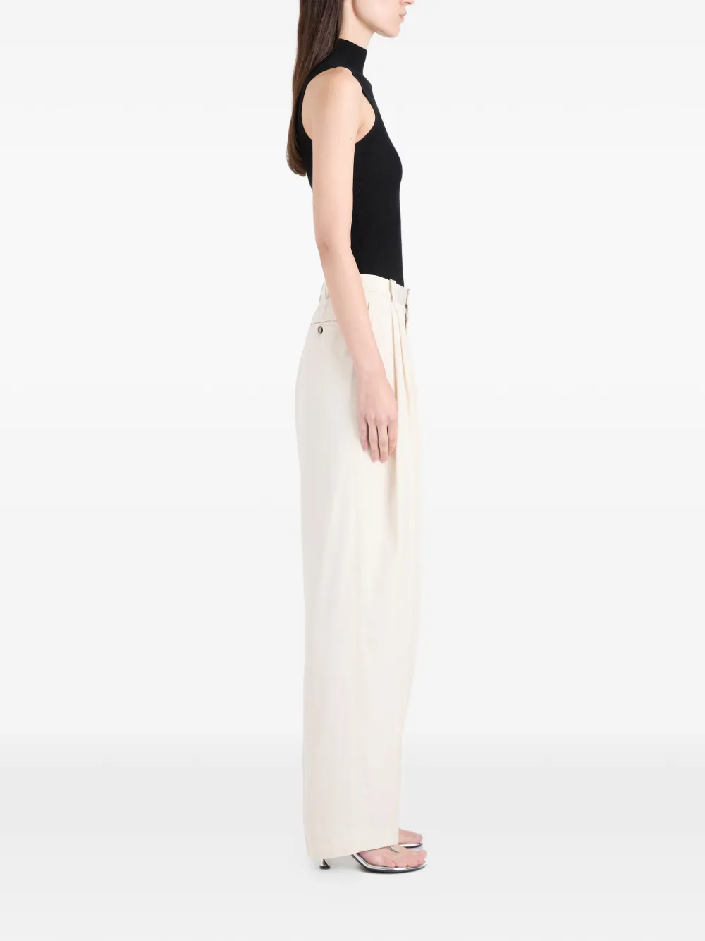 Proenza Schouler Clementina twill plooibroek Beige